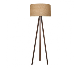 Φωτιστικό δαπέδου Rosling Mdf/ύφασμα Pvc χρώμα καρυδί/φυσικό 38x38x140εκ.