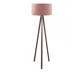 Φωτιστικό δαπέδου Rosling Mdf/ύφασμα Pvc χρώμα καρυδί - dusty rose 38x38x140εκ.