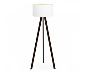 Φωτιστικό δαπέδου Rosling Mdf/ύφασμα Pvc χρώμα μαύρο - λευκό 38x38x140εκ.