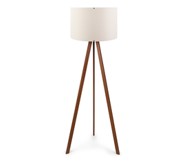 Φωτιστικό δαπέδου Rosling Mdf/ύφασμα Pvc χρώμα καρυδί/μπεζ 38x21x140εκ.