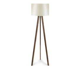 Φωτιστικό δαπέδου Rosling Mdf/ύφασμα Pvc χρώμα καρυδί/μπεζ 38x21x140εκ.