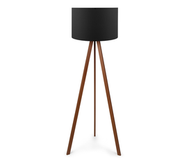 Φωτιστικό δαπέδου Rosling Mdf/ύφασμα Pvc χρωμα καρυδί/μαύρο 38x21x140εκ.