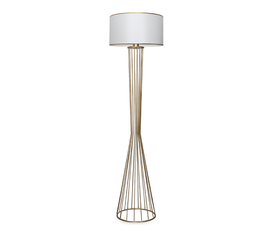 Φωτιστικό δαπέδου Clarke μέταλλο/ύφασμα χρώμα χρυσό/λευκό 38x21x155εκ.