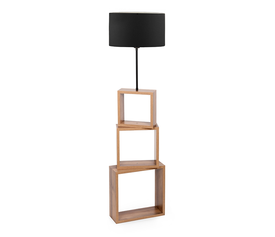 Φωτιστικό δαπέδου Claude Mdf/fabric Pvc χρώμα καφέ/μαύρο 37x20x140εκ.