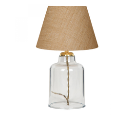 Φωτιστικό επιτραπέζιο Atkinson ύφασμα/πλαστικό χρώμα καφέ/χρυσό 22x14x30εκ.