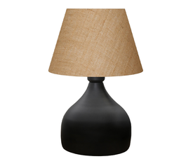 Φωτιστικό επιτραπέζιο Hubert ύφασμα/μέταλλο χρώμα καφέ/μαύρο 22x14x32εκ.