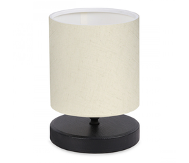 Φωτιστικό επιτραπέζιο Hassard ύφασμα/Mdf χρώμα κρεμ/μαύρο 15x16x22εκ.