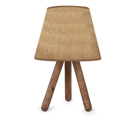 Φωτιστικό επιτραπέζιο Lander ύφασμα Pvc/ξύλο χρώμα μπεζ άμμου/καφέ 22x17x32εκ.