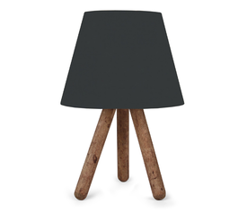 Φωτιστικό επιτραπέζιο Lander ύφασμα Pvc/ξύλο χρώμα μαύρο/καφέ 22x17x32εκ.