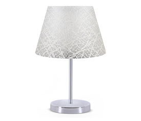 Φωτιστικό επιτραπέζιο Jules ύφασμα Pvc χρώμα λευκό/ασημί 22x17x37εκ.