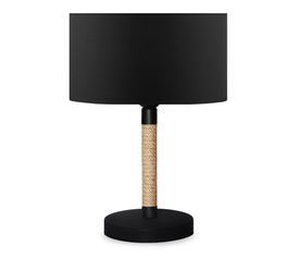 Φωτιστικό επιτραπέζιο Jean ύφασμα/σχοινί/χρώμιο χρώμα μαύρο/φυσικό 24x13x37εκ.