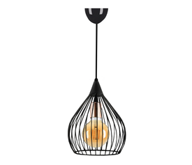 Φωτιστικό οροφής Koert μεταλλικό μονόφωτο χρώμα μαύρο 25x30x70εκ.