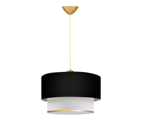 Φωτιστικό οροφής Barnhart υφασμάτινο μονόφωτο χρώμα μαύρο/χρυσό 30x20x70εκ.