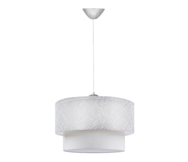 Φωτιστικό οροφής Barnhart υφασμάτινο μονόφωτο χρώμα λευκό 30x30x70εκ.