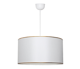 Φωτιστικό οροφής Alloy υφασμάτινο μονόφωτο χρώμα λευκό 38x20x70εκ.