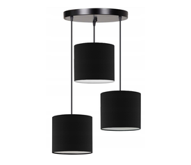 Φωτιστικό οροφής Rosie υφασμάτινο τρίφωτο χρώμα μαύρο 15x15x90εκ.