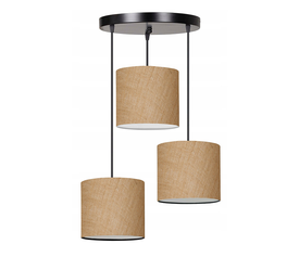 Φωτιστικό οροφής Rosie γιούτα ύφασμα τρίφωτο χρώμα φυσικό 15x15x90εκ.