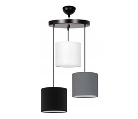 Φωτιστικό οροφής Rosie υφασμάτινο τρίφωτο χρώμα γκρι/μαύρο 15x15x90εκ.