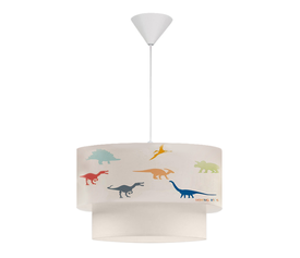Φωτιστικό οροφής Goofy υφασμάτινο μονόφωτο με χαριτωμένα δεινοσαυράκια 30x20x70εκ.