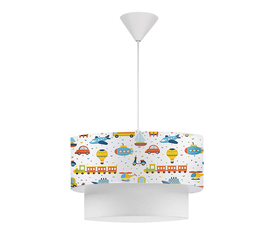 Φωτιστικό οροφής Goofy υφασμάτινο μονόφωτο με χαριτωμένα οχήματα 30x20x70εκ.