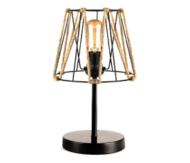 Φωτιστικό επιτραπέζιο Clancy E27 σχοινί/μεταλλικό χρώμα μαύρο 22x17x37εκ.