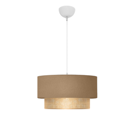 Φωτιστικό οροφής Lucifer E27 υφασμάτινο μονόφωτο χρώμα μπεζ 30x15x70εκ.