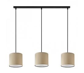 Φωτιστικό οροφής Morris E27 υφασμάτινο τρίφωτο χρώμα καφέ 55x15x70εκ.