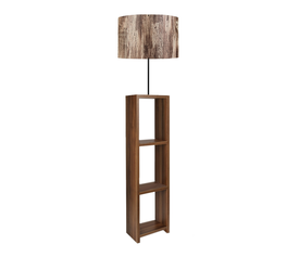 Φωτιστικό δαπέδου Launo υφασμάτινο Pvc/MDF χρώμα καφέ/καρυδί 38x38x150εκ.