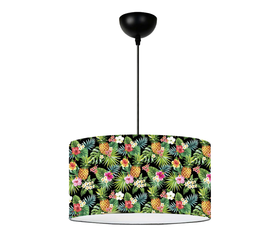 Φωτιστικό οροφής Alamea E27 υφασμάτινο μονόφωτο πολύχρωμο floral Φ38x70εκ.