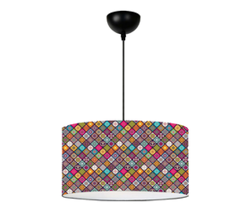 Φωτιστικό οροφής Alamea E27 υφασμάτινο μονόφωτο πολύχρωμο Φ38x70εκ.