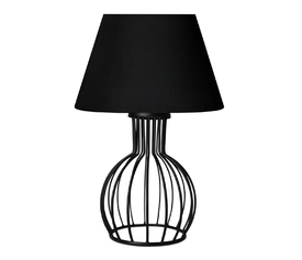 Φωτιστικό επιτραπέζιο Magnolia E27 υφασμάτινο - μεταλλικό χρώμα μαύρο Φ22x36εκ.