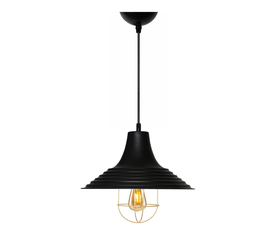 Φωτιστικό οροφής Retro E27 μεταλλικό μονόφωτο χρώμα μαύρο Φ30x70εκ.