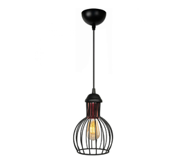 Φωτιστικό οροφής Manolia E27 μεταλλικό μονόφωτο χρώμα μαύρο Φ15x100εκ.