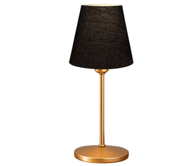 Φωτιστικό επιτραπέζιο Santo E27 ύφασμα Pvc χρώμα μαύρο - χρυσό Ø13x37εκ.
