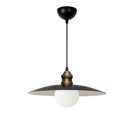 Φωτιστικό οροφής Amara E27 μεταλλικό μονόφωτο χρώμα μαύρο Ø38x100εκ.