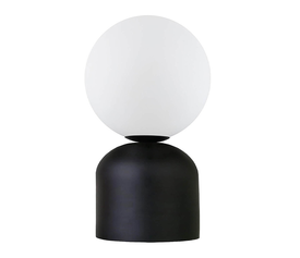 Φωτιστικό επιτραπέζιο Albus E14 μεταλλικό - γυάλινο χρώμα μαύρο - λευκό Ø13x28εκ.