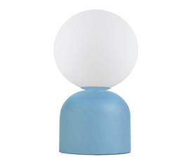 Φωτιστικό επιτραπέζιο Albus E14 μεταλλικό - γυάλινο χρώμα μπλε - λευκό Ø13x28εκ.