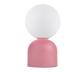Φωτιστικό επιτραπέζιο Albus E14 μεταλλικό - γυάλινο χρώμα ροζ - λευκό Ø13x28εκ.