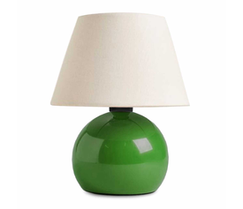 Φωτιστικό επιτραπέζιο Alaska E27 μεταλλικό - ύφασμα Pvc χρώμα πράσινο - κρεμ Ø22x30εκ.