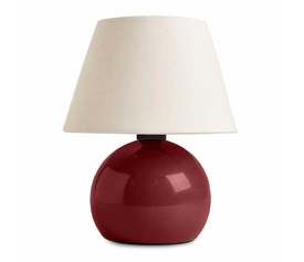 Φωτιστικό επιτραπέζιο Alaska E27 μεταλλικό - ύφασμα Pvc χρώμα μπορντώ - κρεμ Ø22x30εκ.