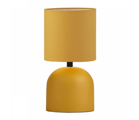 Φωτιστικό επιτραπέζιο Nehora E27 μεταλλικό - ύφασμα Pvc χρώμα κίτρινο Ø15x30εκ.