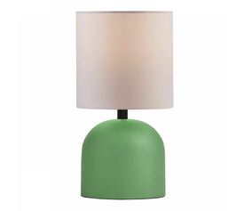 Φωτιστικό επιτραπέζιο Nehora E27 μεταλλικό - ύφασμα Pvc χρώμα πράσινο - κρεμ Ø15x30εκ.