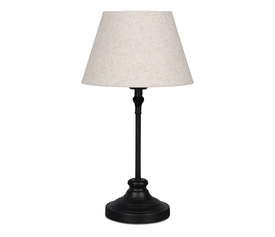 Φωτιστικό επιτραπέζιο Grace E27 μεταλλικό - ύφασμα Pvc χρώμα μαύρο - κρεμ Ø22x48εκ.