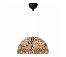 Φωτιστικό οροφής Karon E27 από σχοινί μονόφωτο χρώμα φυσικό Ø29x70εκ.