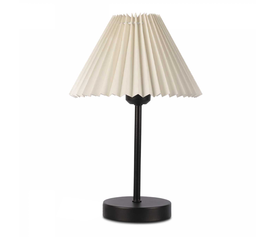 Φωτιστικό επιτραπέζιο Floi E27 μεταλλικό - ύφασμα Pvc χρώμα κρεμ Ø22x36εκ.