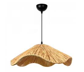 Φωτιστικό οροφής Miro E27 wicker μονόφωτο χρώμα φυσικό Ø50x100εκ.