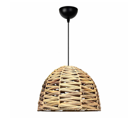 Φωτιστικό οροφής Kimi E27 wicker μονόφωτο χρώμα φυσικό Ø30x80εκ.