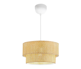 Φωτιστικό οροφής Sora E27 ύφασμα PVC μονόφωτο χρώμα μπεζ Ø30x70εκ.