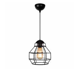 Φωτιστικό οροφής Rilo E27 μεταλλικό μονόφωτο χρώμα μαύρο Ø16x100εκ.