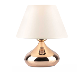 Φωτιστικό επιτραπέζιο Luvia E27 μεταλλικό - ύφασμα Pvc χρώμα χρυσό - κρεμ Ø22x25εκ.